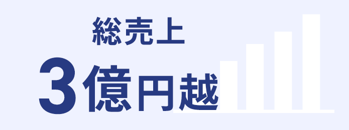 総売り上げ3億円越